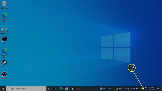 Näppäimistövalikko Windows 10:ssä