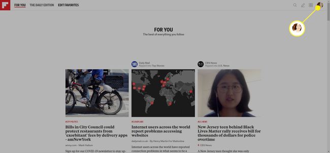 Profiilikuva Flipboardissa verkkoselaimessa.
