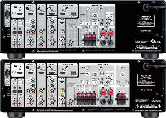 Onkyo TX-SR343 (5.1) vs TX-SR444 (7.1) kanavavastaanottimet