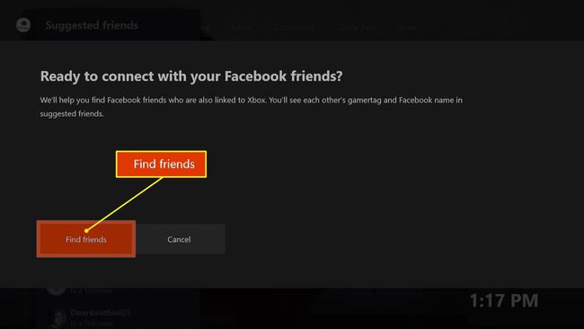 Muodosta yhteys Facebookin ystävät-näyttöön Xbox Onessa