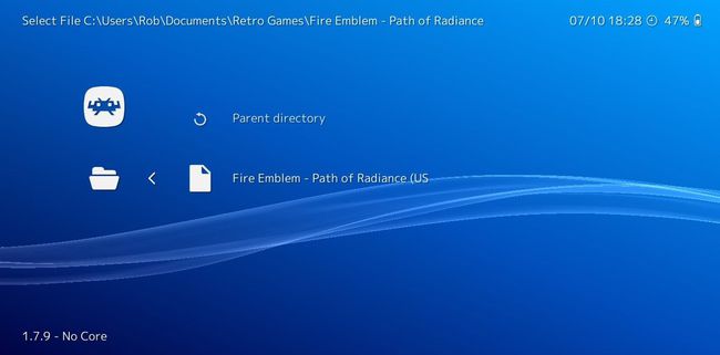Etsi pelisi sisältävä kansio ja valitse ROM- tai ISO-tiedosto pelille, jota haluat pelata.