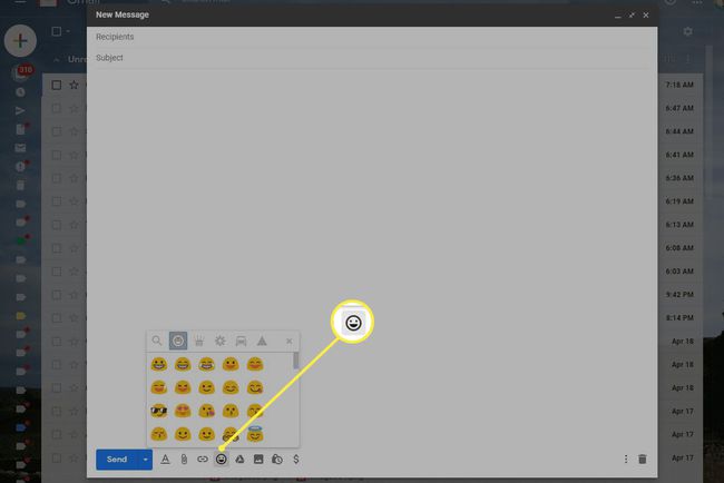 Emojit Gmailissa.