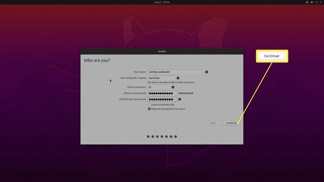 Kuvakaappaus Ubuntun asennusasetuksista.
