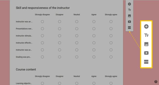 Sivupalkki Google Surveyssa