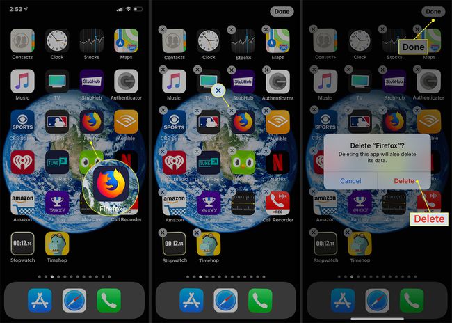 Poista Firefox-sovellus iOS:stä