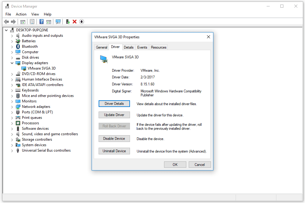 device manager driver version windows 10 5a81ad11d8fdd500375d1537