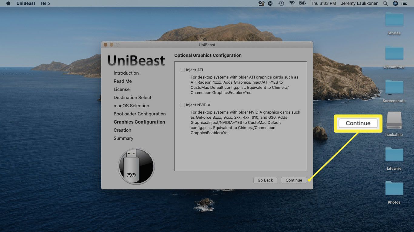 Kuvakaappaus UniBeastin grafiikkavaihtoehdoista.