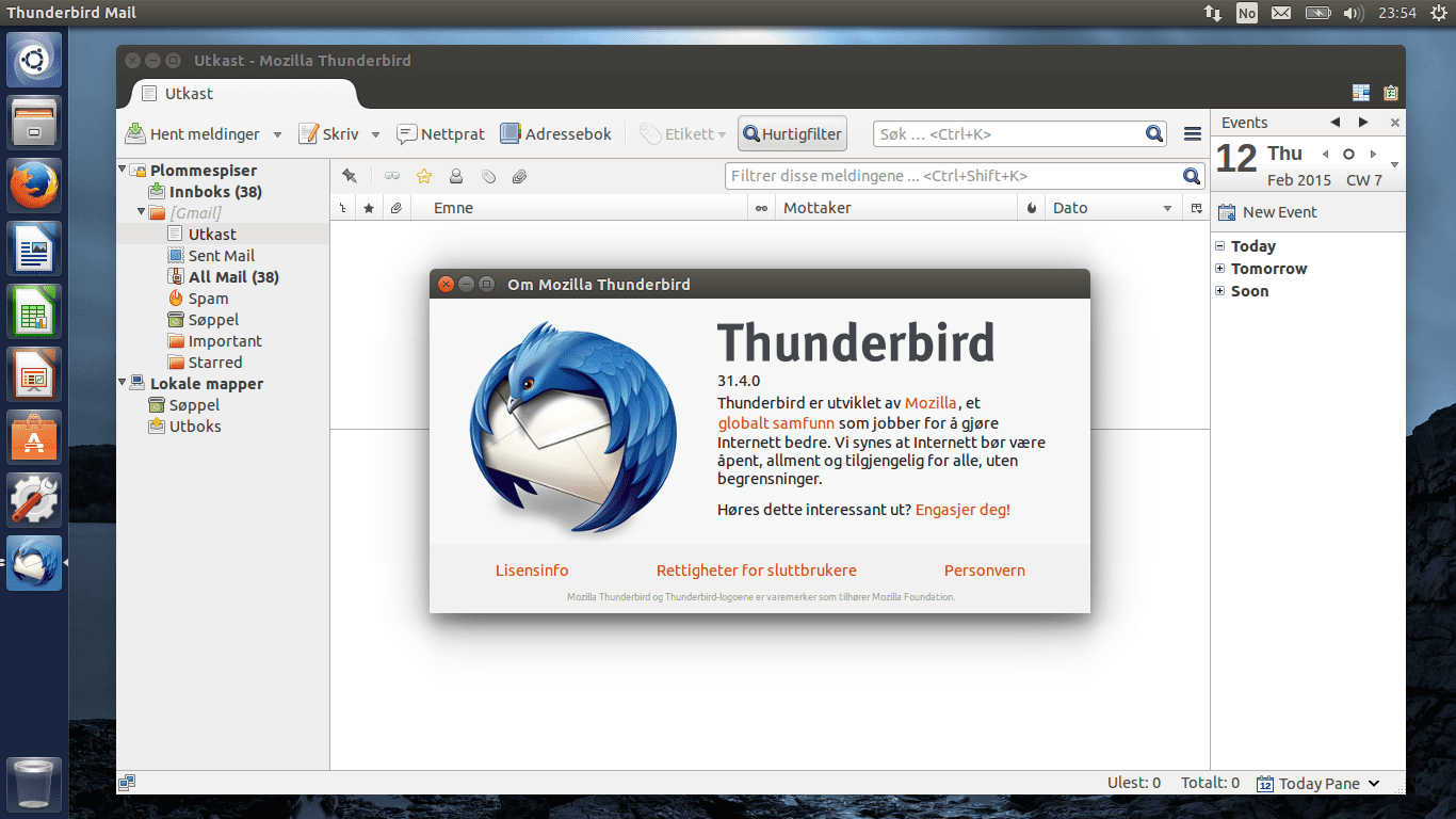 Mozilla Thunderbird 31.4.0 5b83b73646e0fb0050add4fd