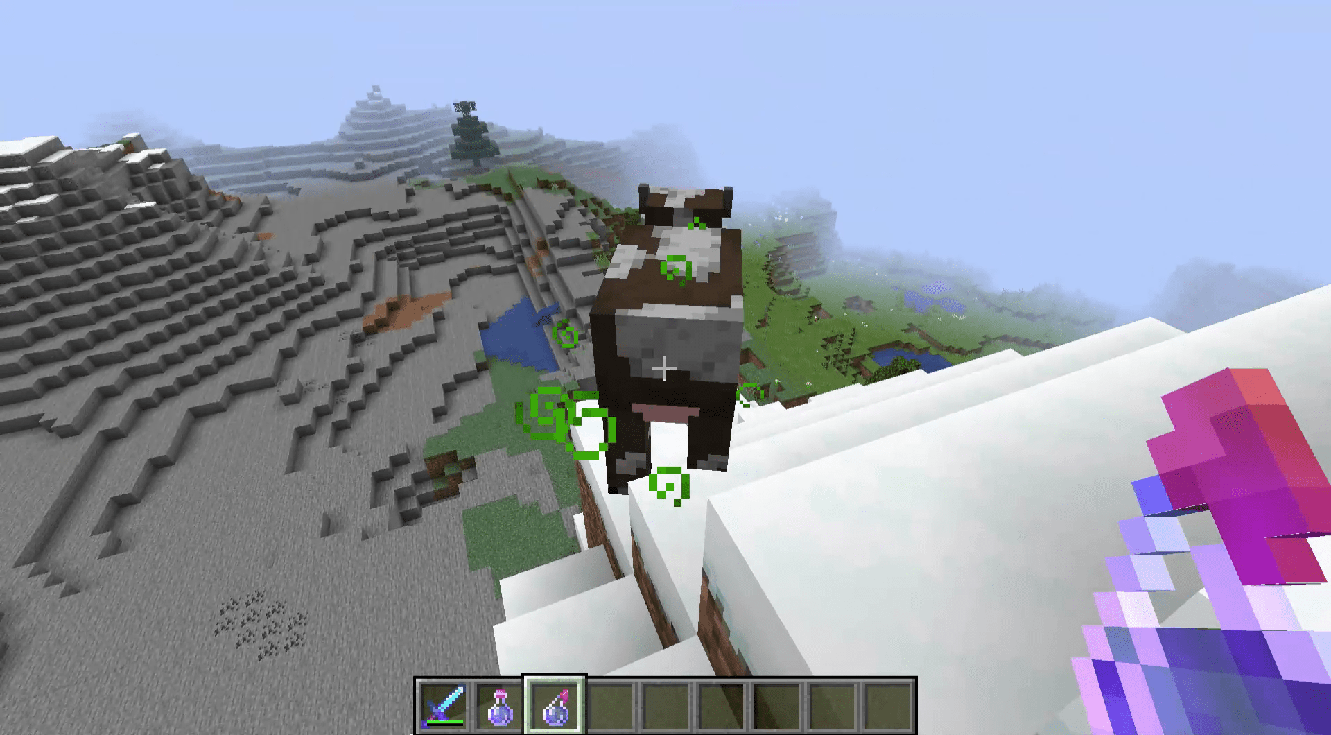 Onnellinen lehmä Minecraftissa.