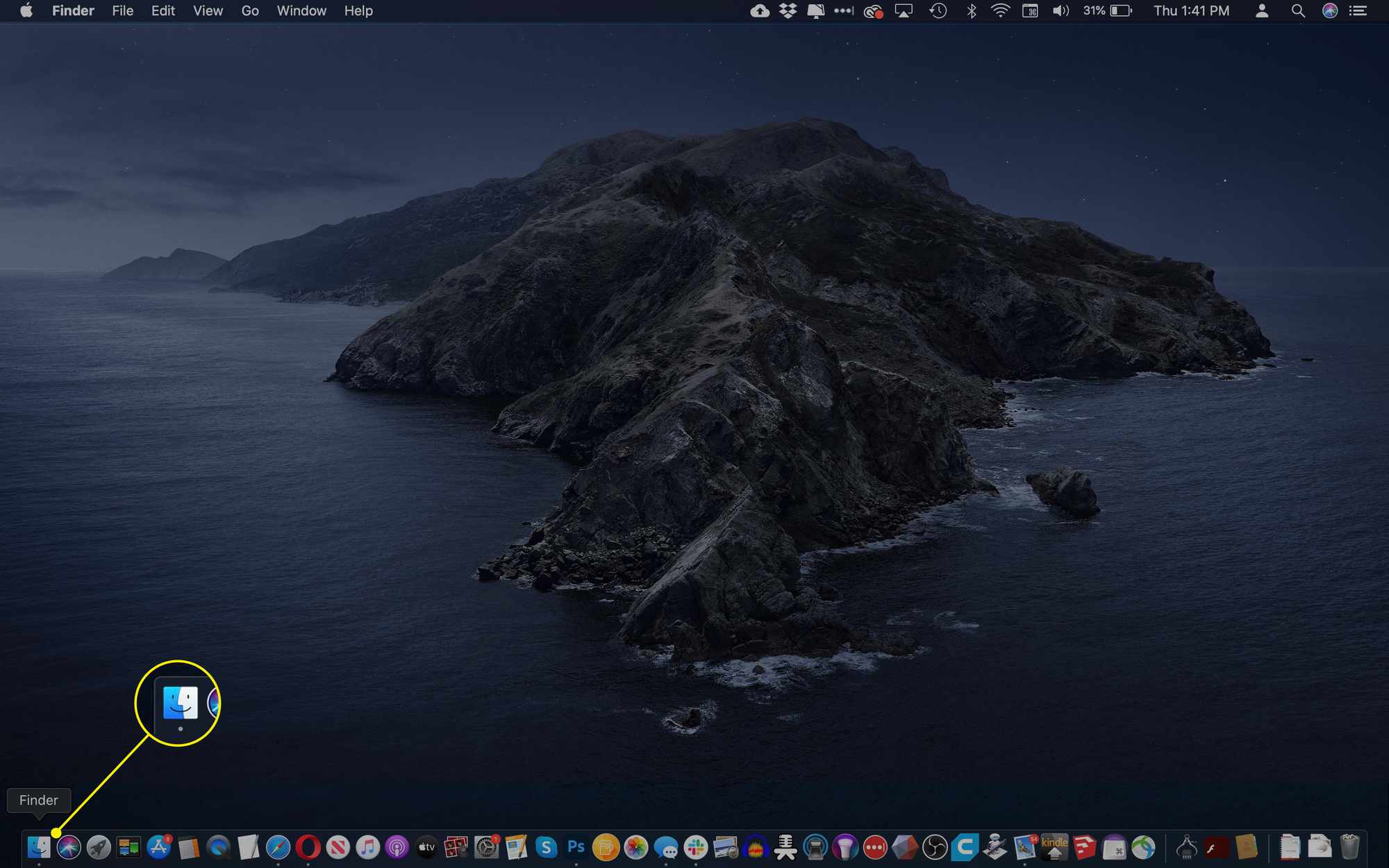 Finder-kuvake macOS-telakalla