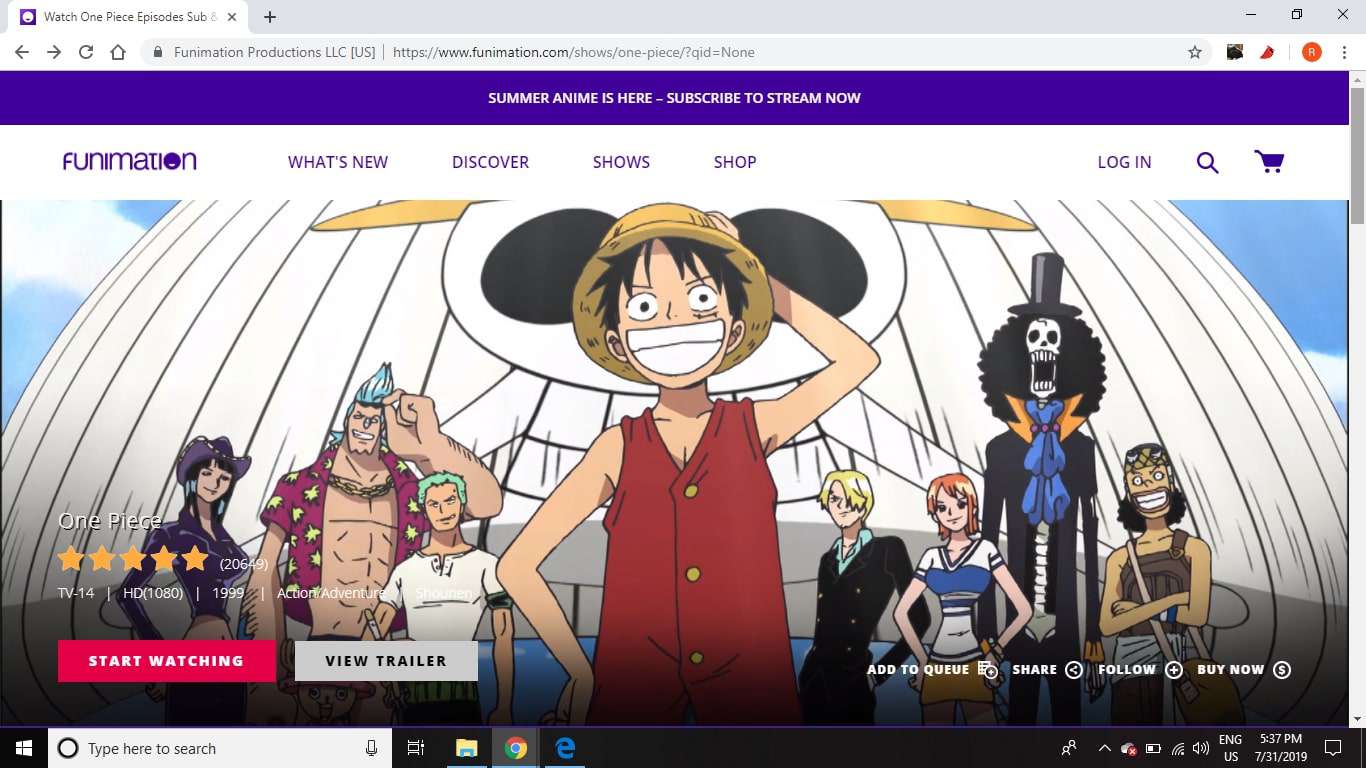 Katso One Piece -jaksot verkossa ilmaiseksi Funimationissa.