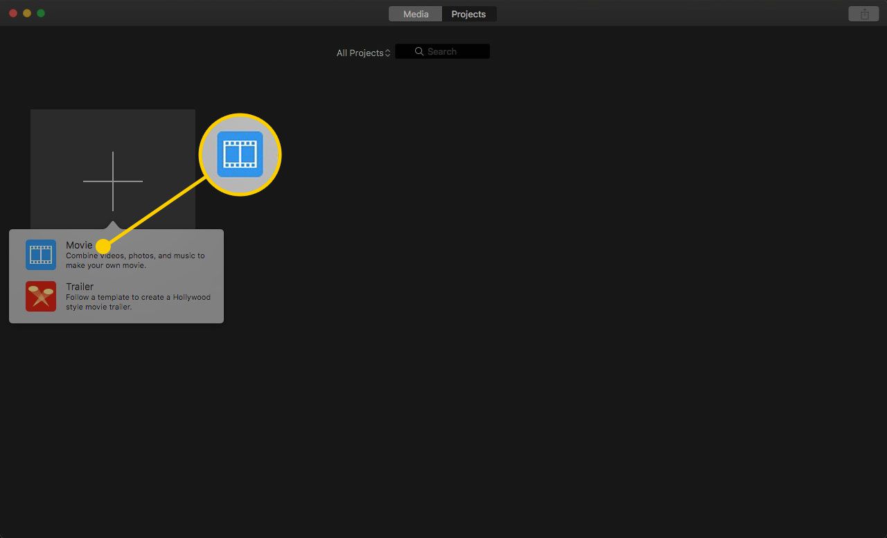 Luo uusi elokuvaprojekti iMovie 10:ssä