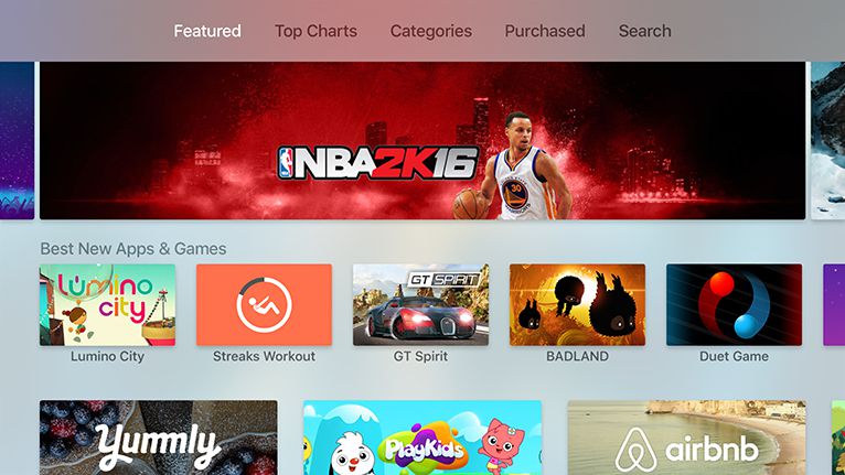 Apple TV App Storen valikkovälilehdet