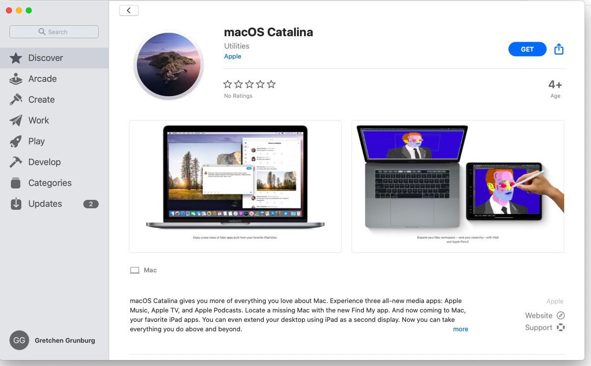 Lataa macOS Catalina ja siirrä se sitten USB-asemaan