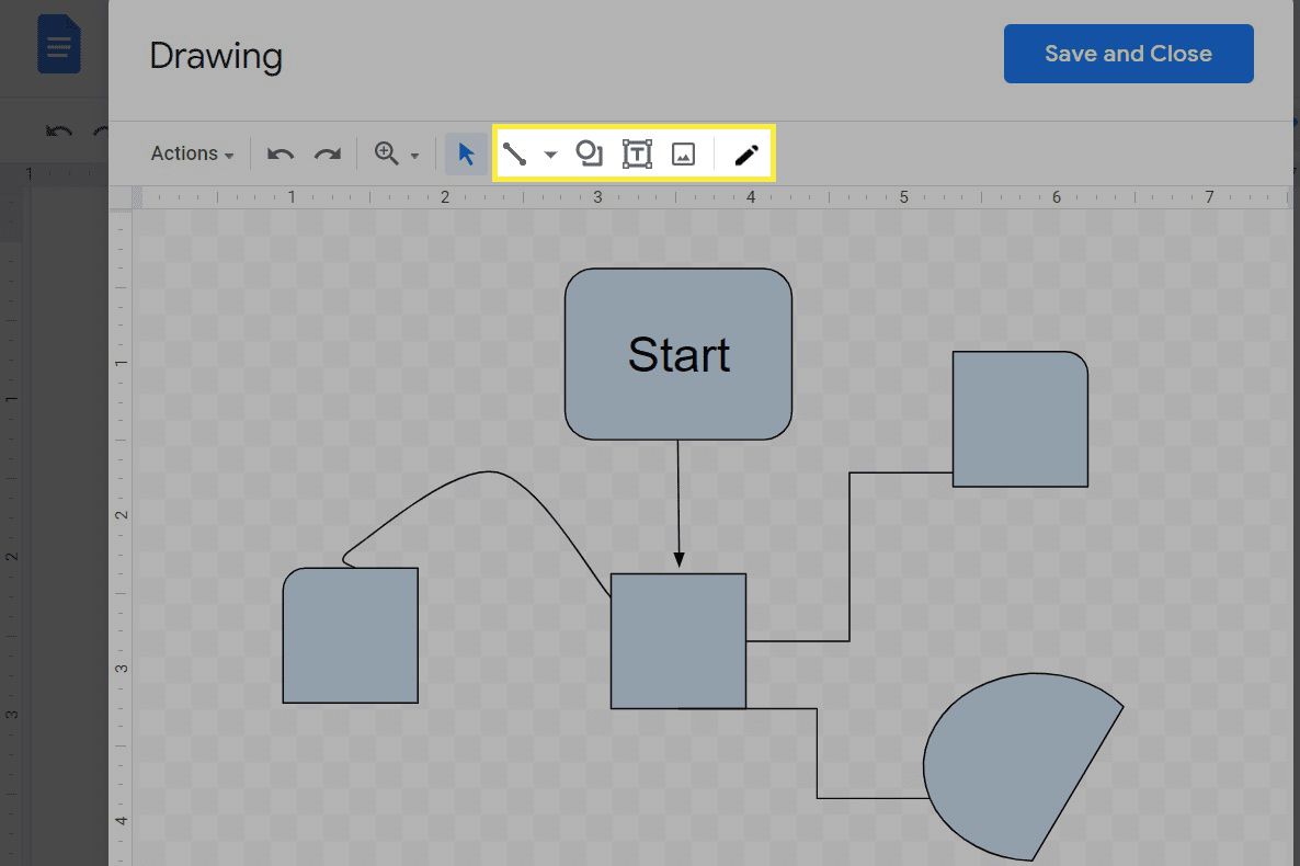 Google Drawing -vuokaavio.