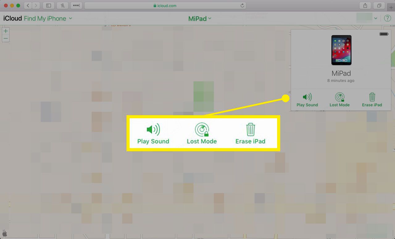 iCloud Find My iPhone valitut iPad-asetukset