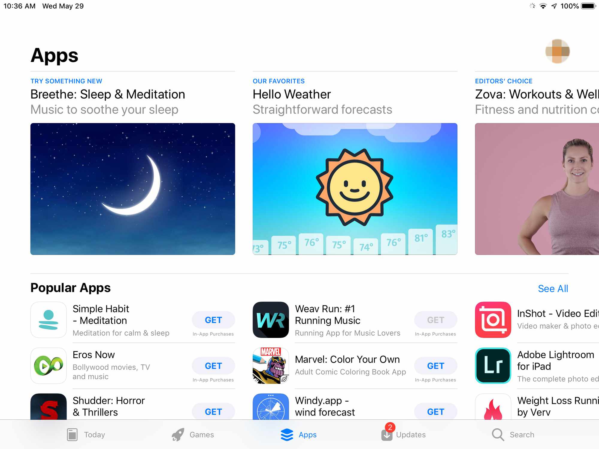 App Store -sovellusnäyttö