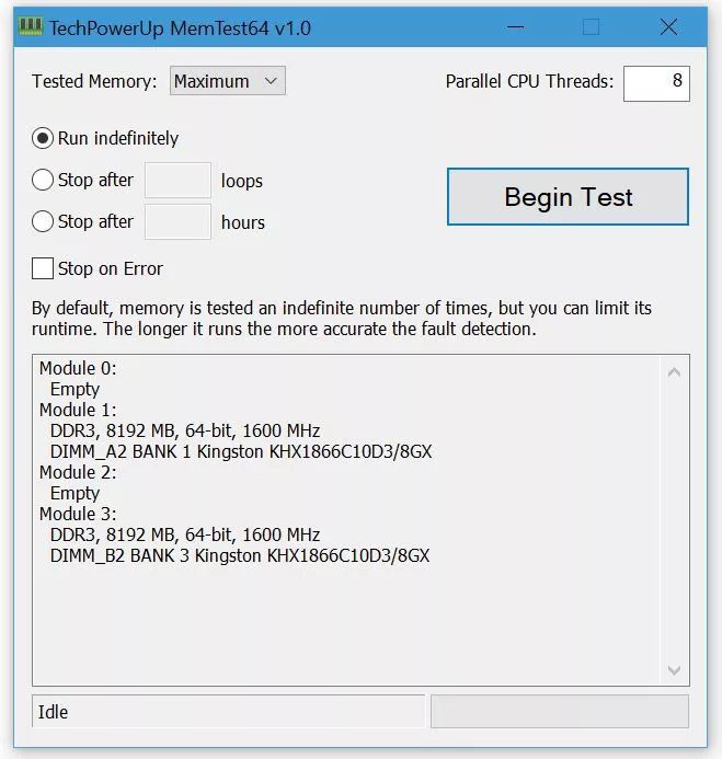 MemTest64-sovellus