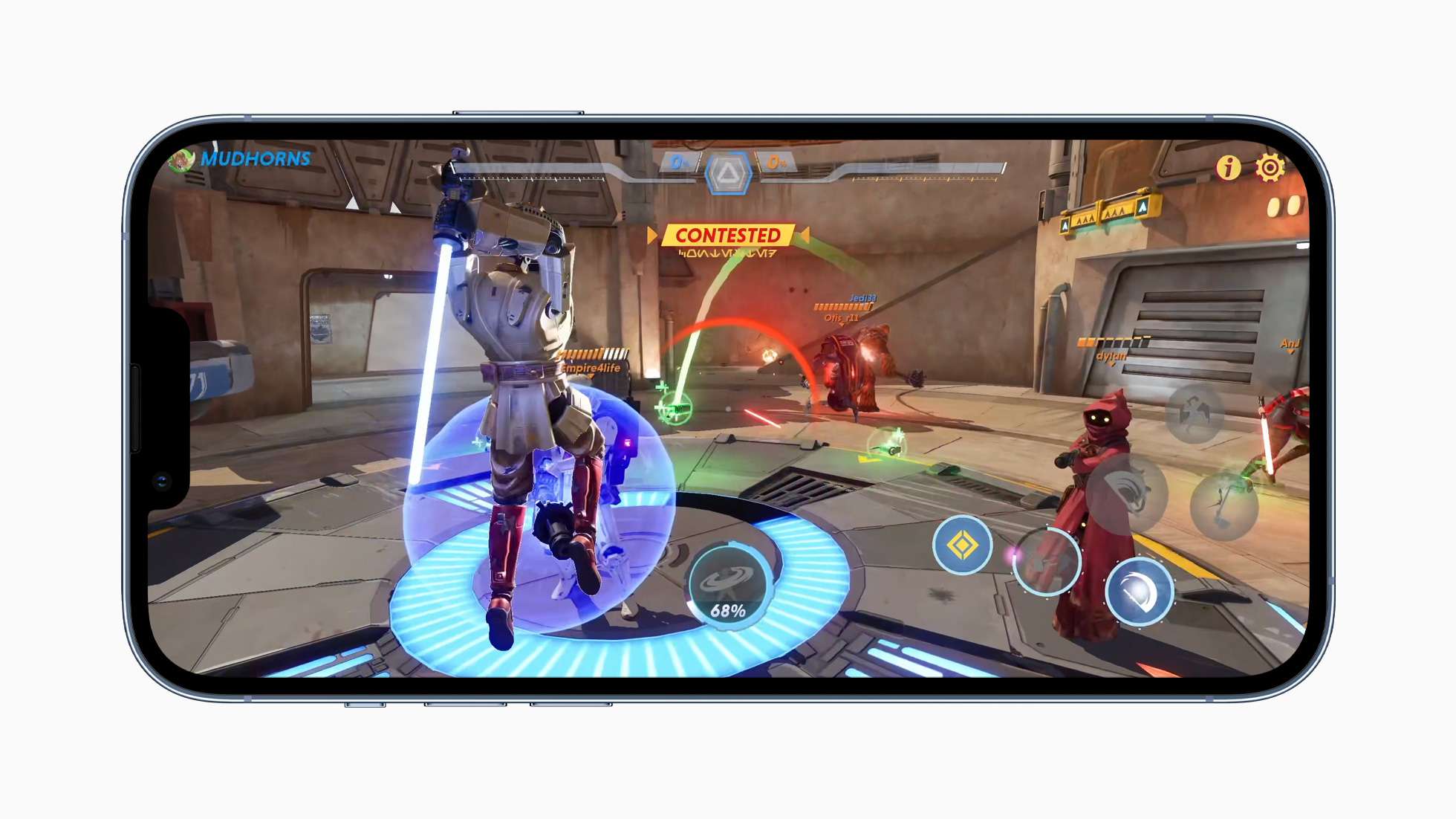 ProMotion iPhone 13:ssa, kuten videopelissä esitettiin.