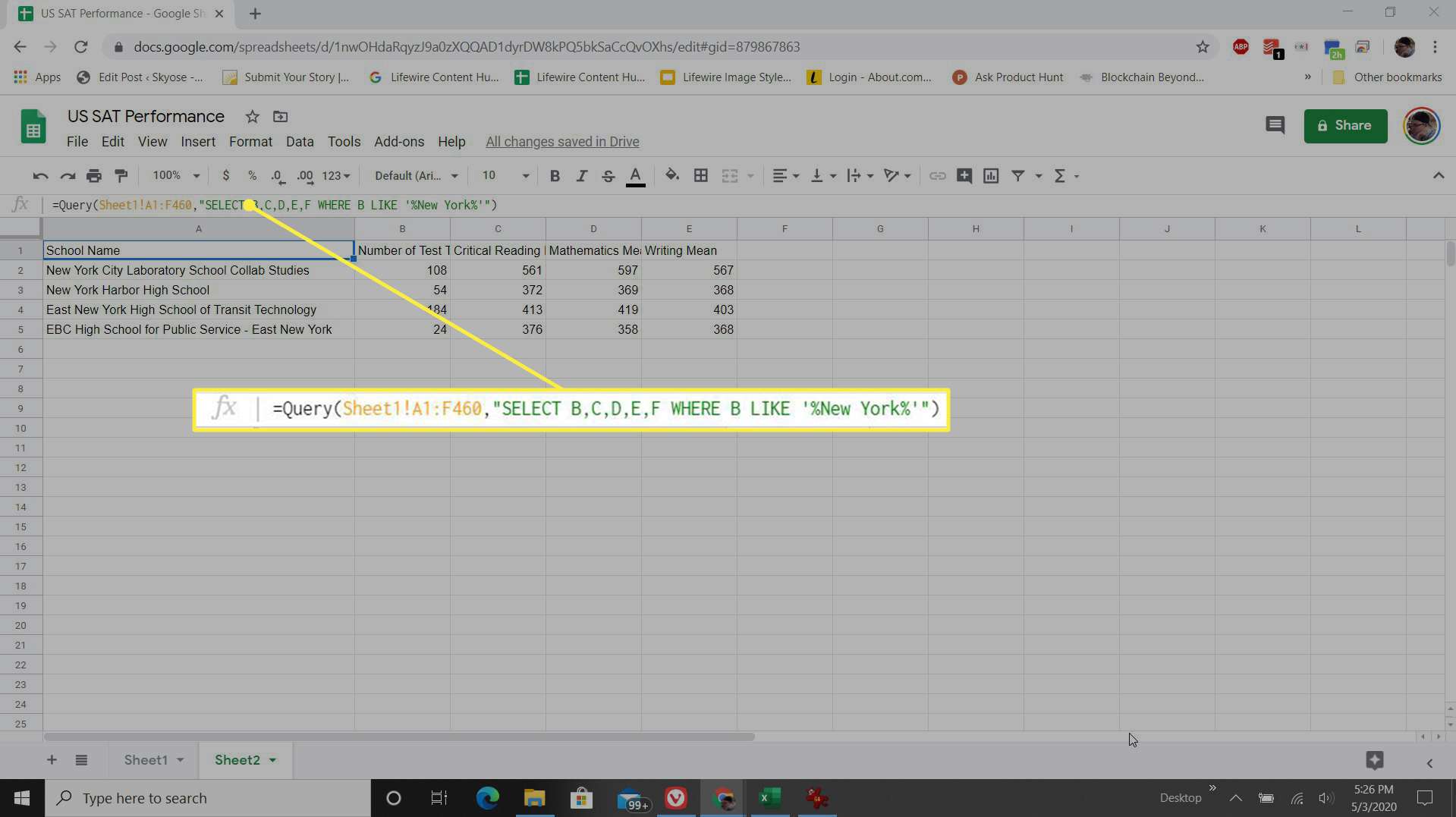 Google Sheets -toimintokomento