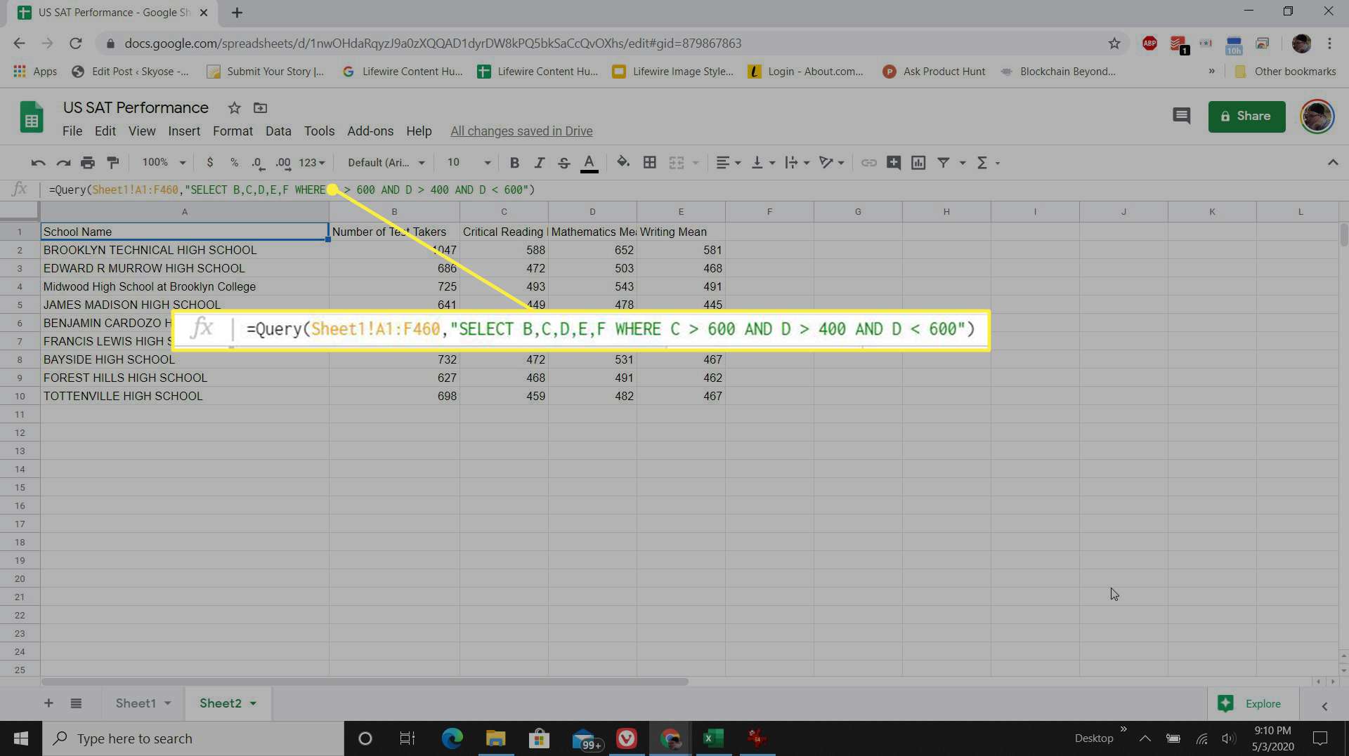 Google Sheets -haun vertailuvaihtoehto