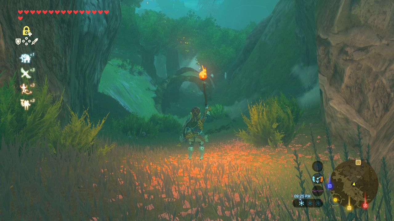 Saapuminen Korok Forestiin elokuvassa The Legend of Zelda: Breath of the Wild.