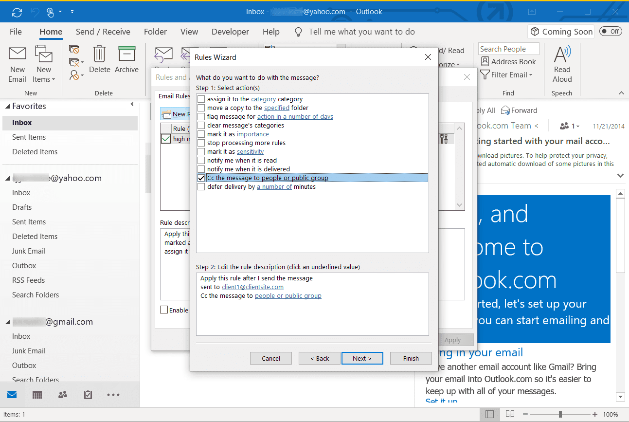 Outlook Auto CC ja BCCsähköpostiosoitteet 2023