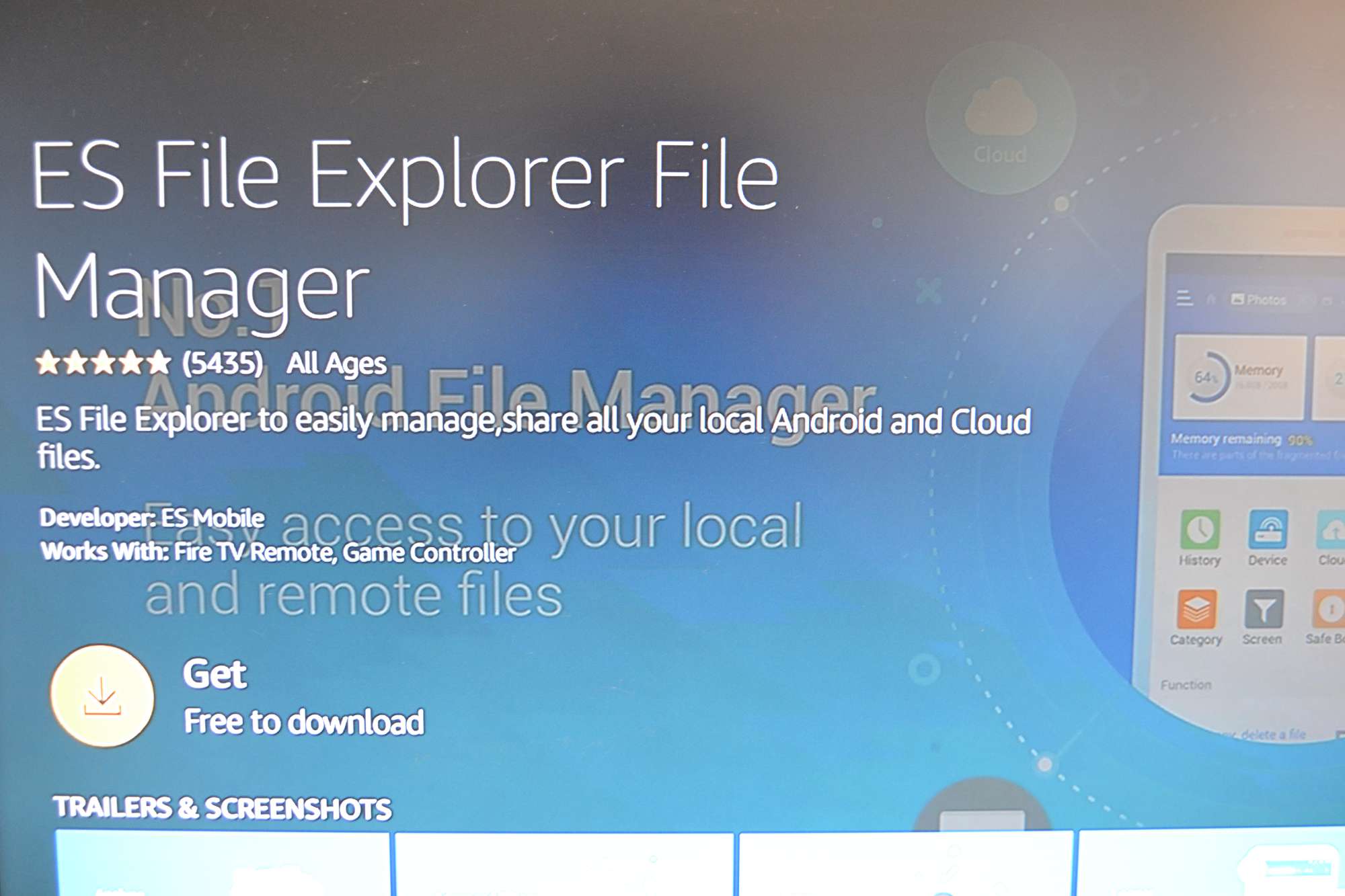 FS File Explorer -näyttö