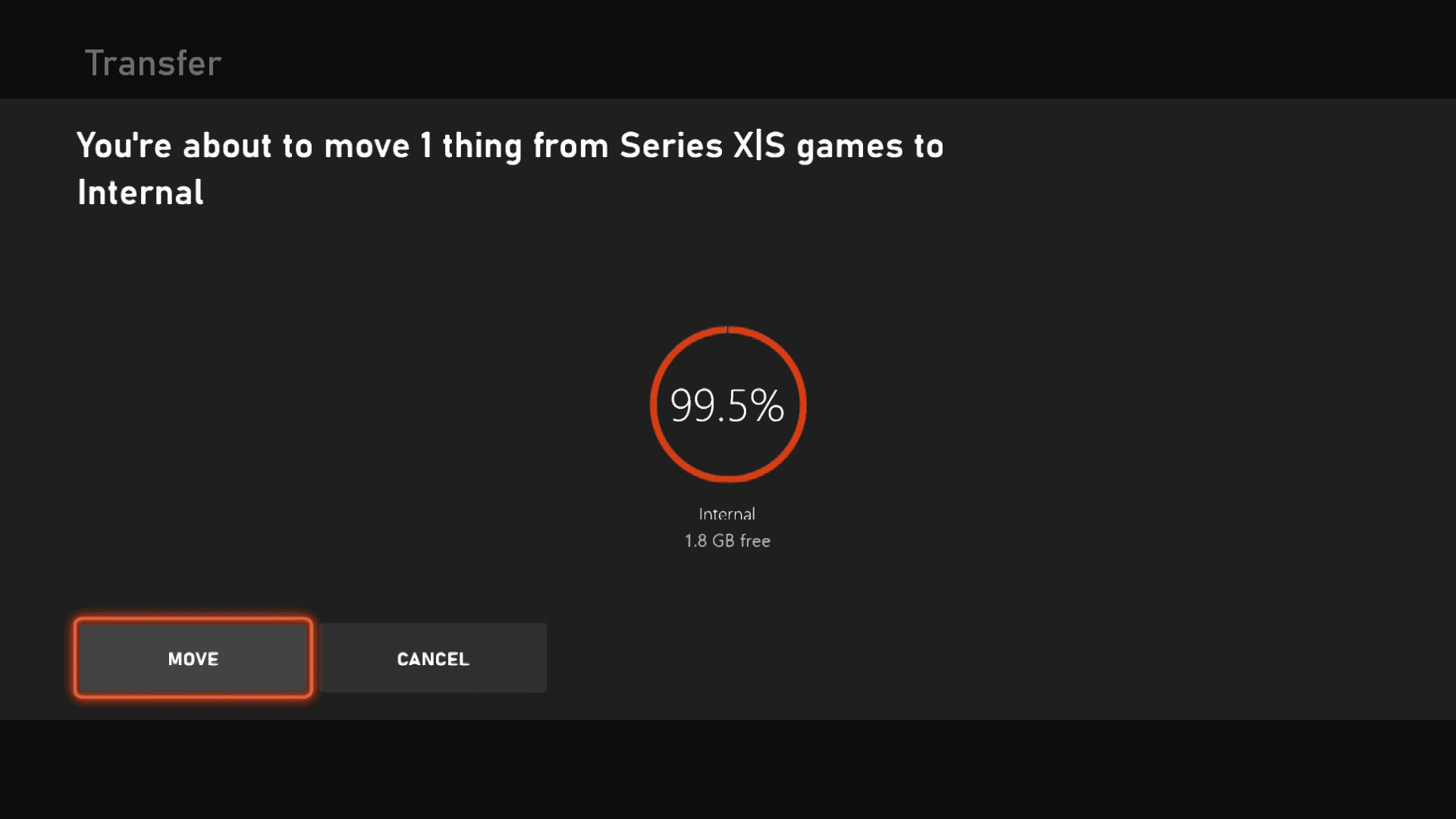 Pelien siirtäminen Xbox Series X|S:ssä.