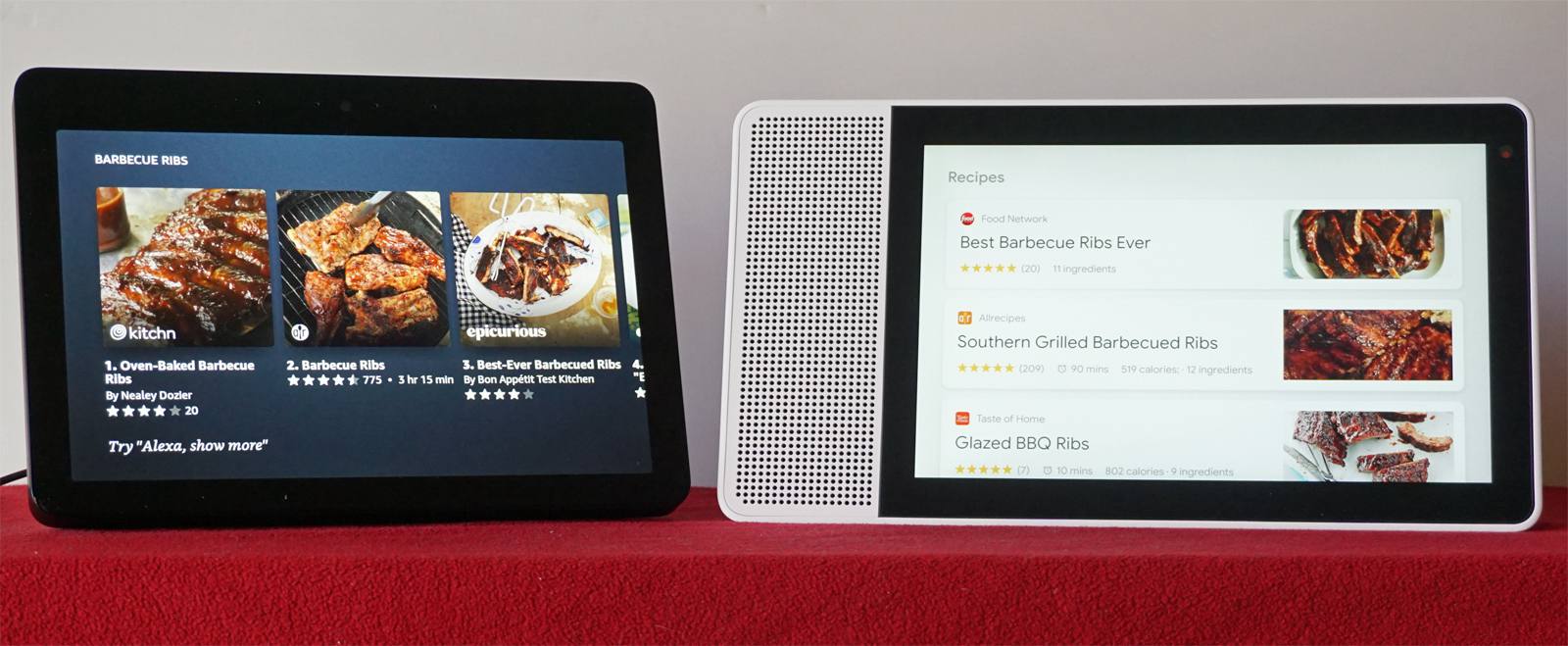 Amazon Echo Show ja Lenovo Smart Display - Reseptit