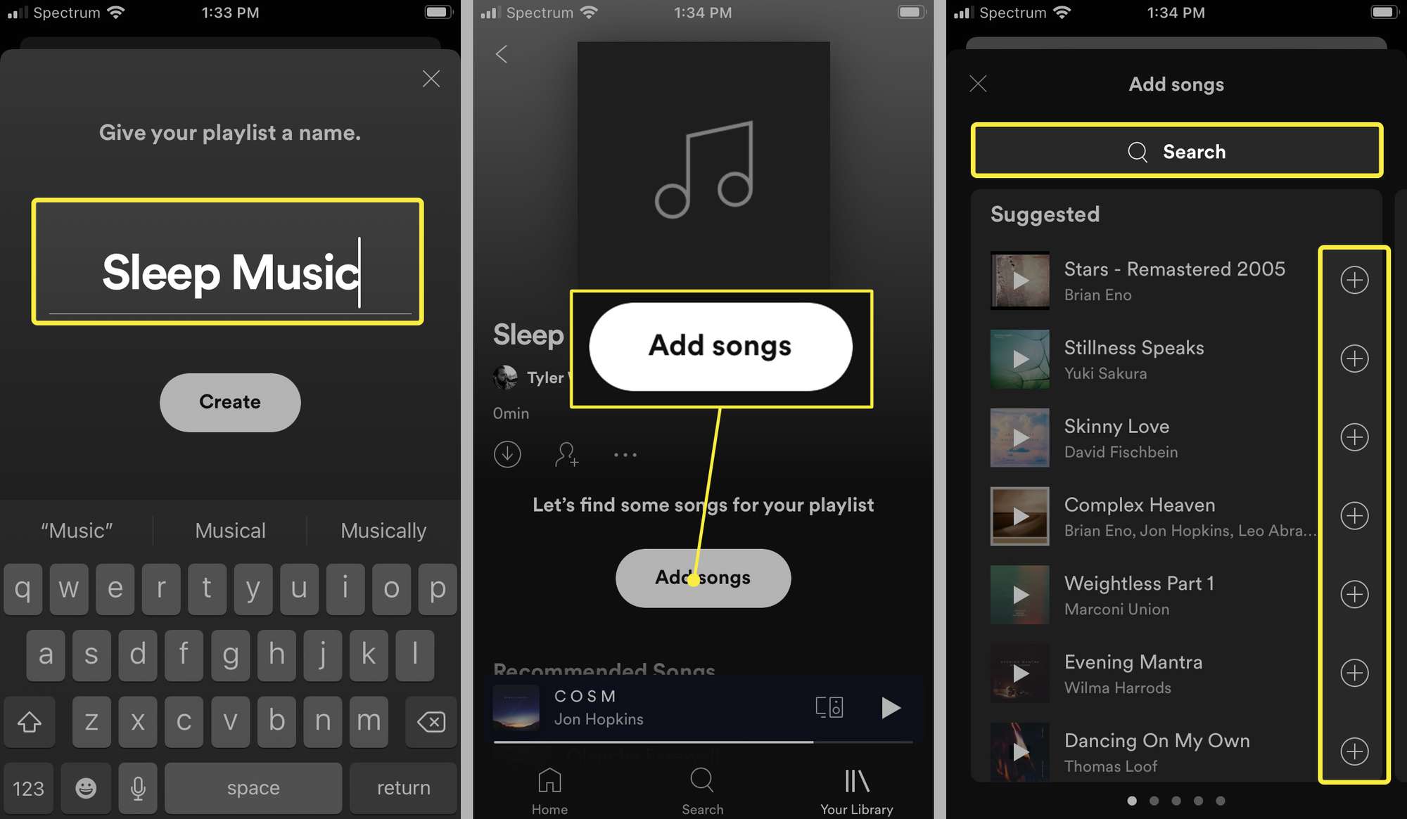 Spotify iOS -sovellus luo uuden soittolistan 002