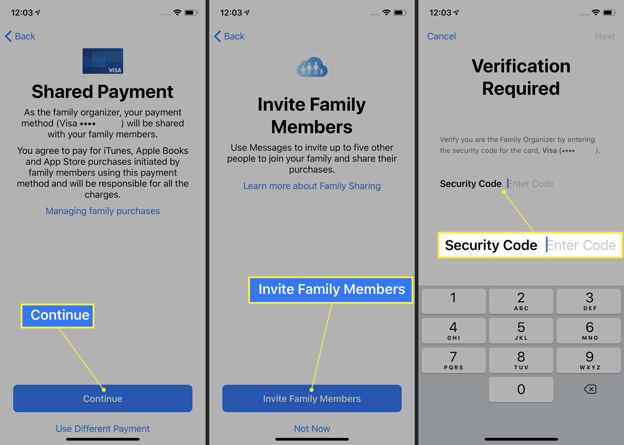 Family Sharing -maksu ja kutsu iPhonessa