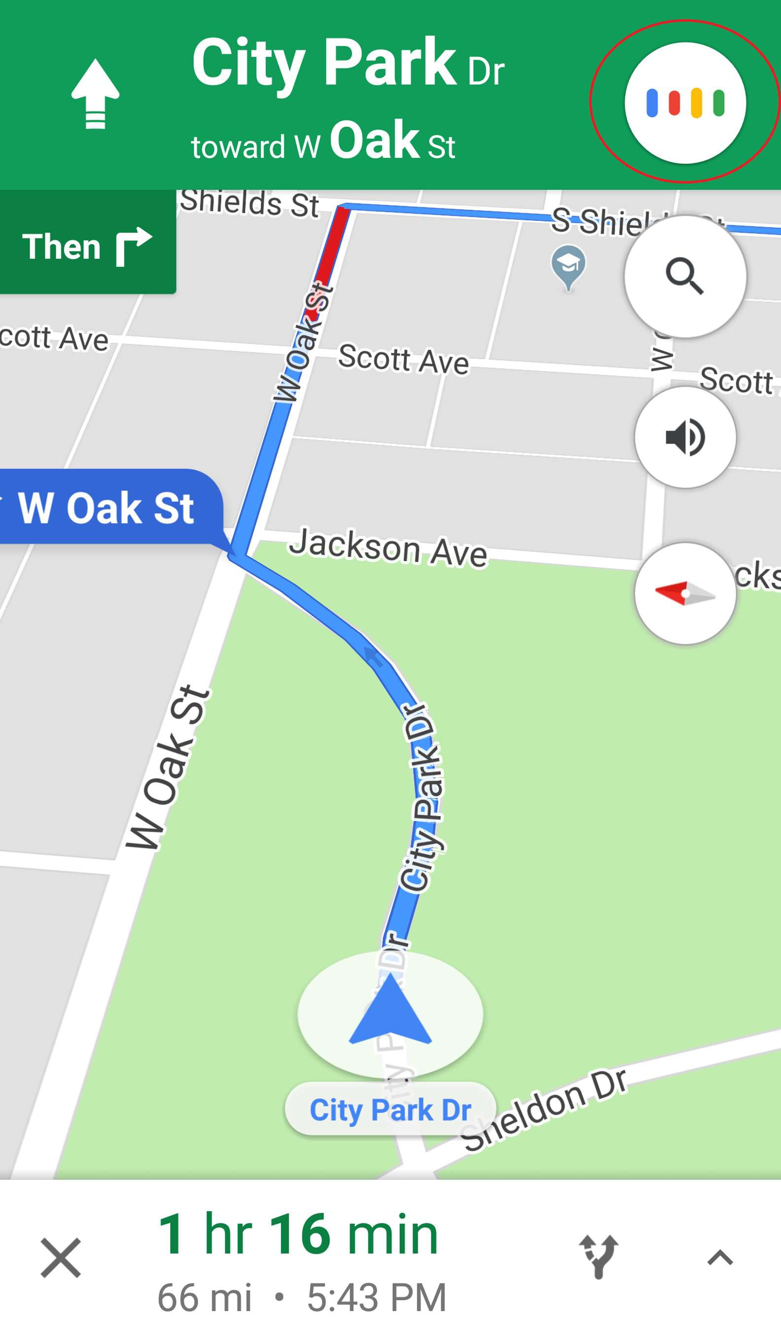 kuuntele navigointia Google Mapsissa