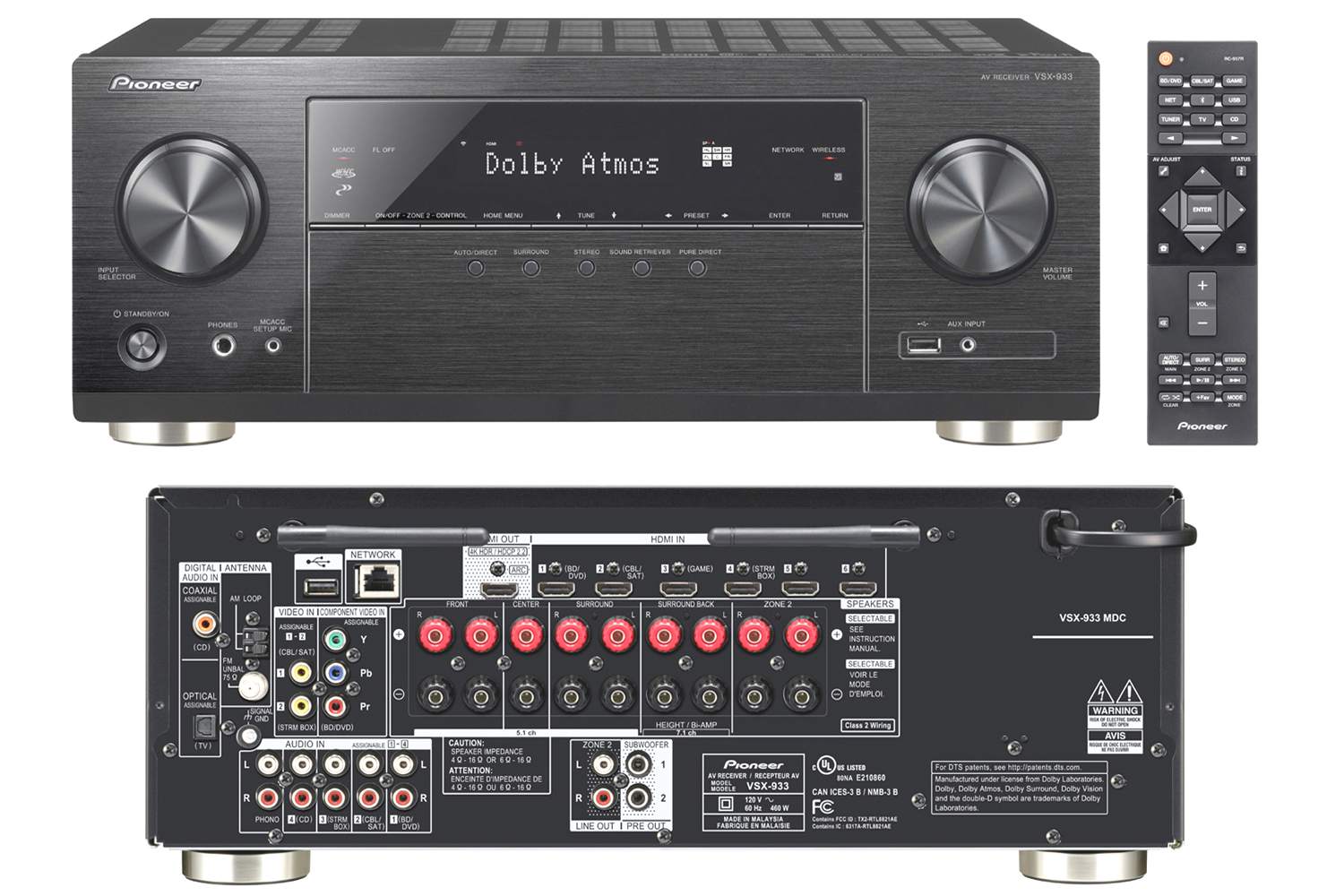 Pioneer VSX-933 Dolby Atmos kotiteatterivastaanotin