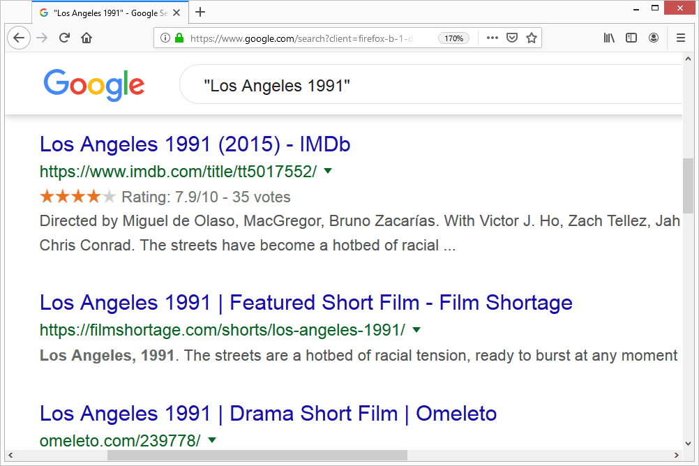Los Angeles 1991 Google-haku