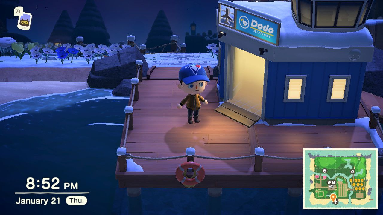 Dodo Airlinesin ulkopuolella Animal Crossing: New Horizonsissa