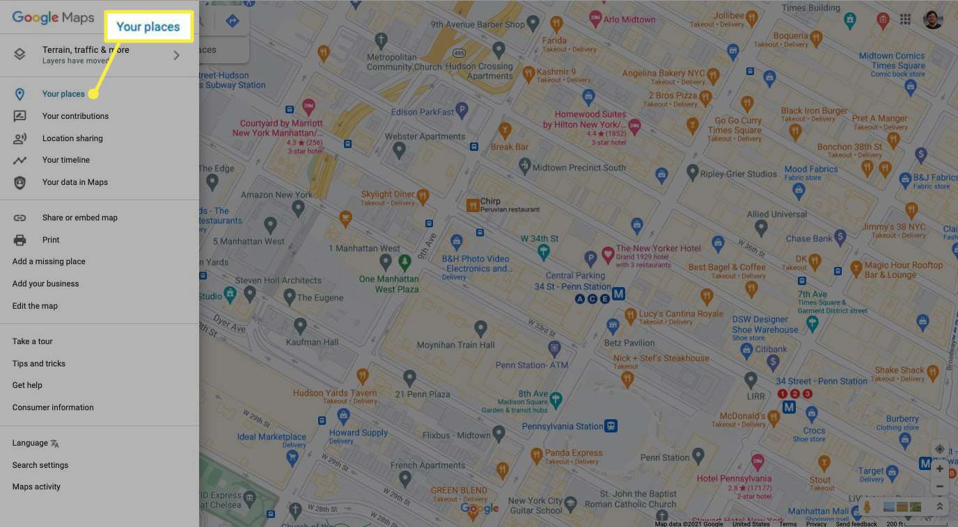 Google Maps -työpöytäsovelluksessa merkityt paikkasi