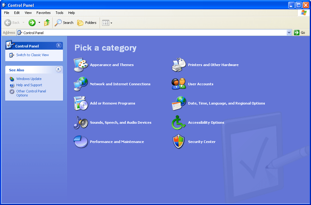 Windows XP Ohjauspaneeli