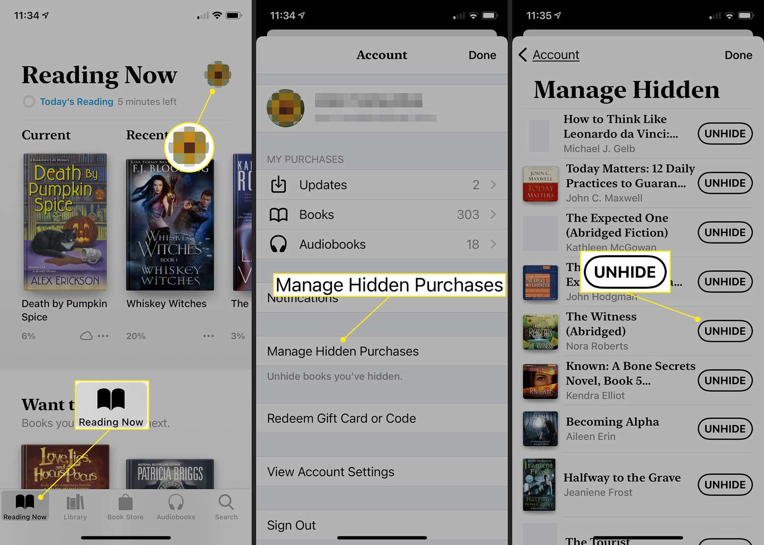 iOS Books -sovellus näyttää polun piilotettuihin kirjoihin